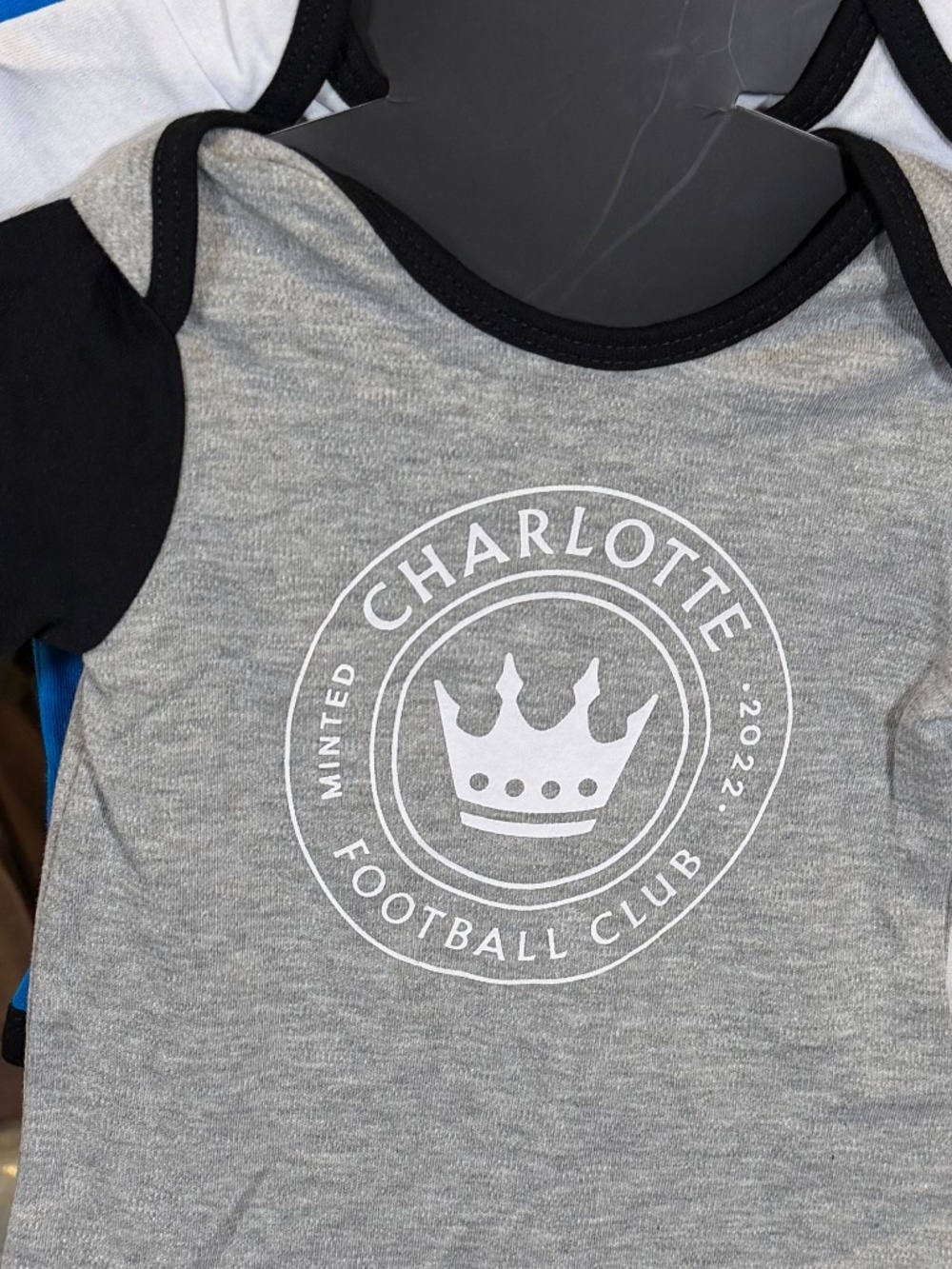 Charlotte FC MLS 3-Piece Baby Creeper Bodysuit Set 12 Months NWT